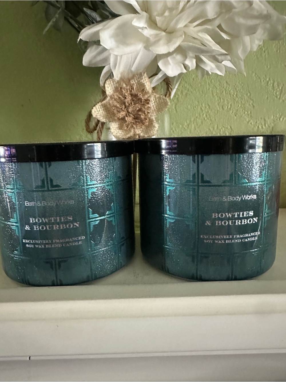 Bath & Body Works Bowties & Bourbon Candle - Teal X2